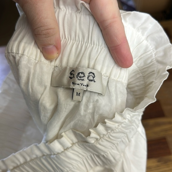 SEA NEW YORK Womens Skirt Violette Cotton Midi Skirt White Ruffle Quilt M - Picture 3 of 11